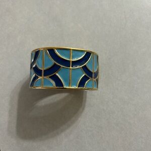 Chic Blue and Gold Geometric Bracelet